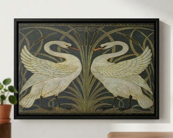 Walter Crane Swan Leinwand Kunst Reproduktion, Jugendstil Poster, Vintage Vogel Gemälde Druck