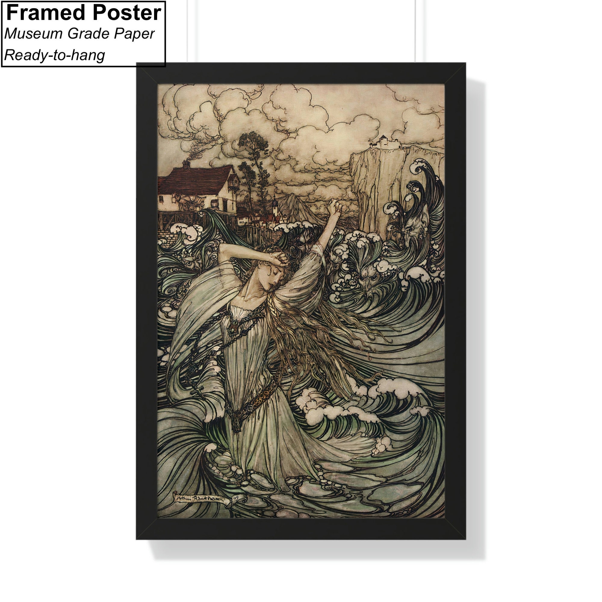 アーサー・ラッカム ウンディーネ (1909) キャンバス ウォール アート