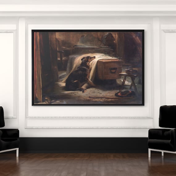 Edwin Landseer Dog Art Print: Shepherd's Chief Mourner Canvas/Poster