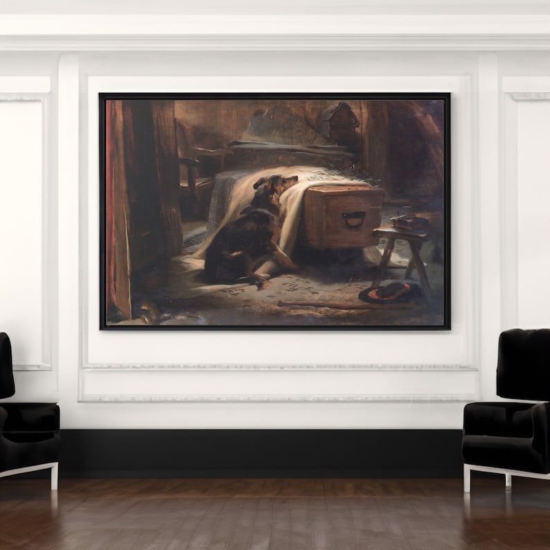 Edwin Landseer Old Shepherds Chief Mourner Canvas Wall Art