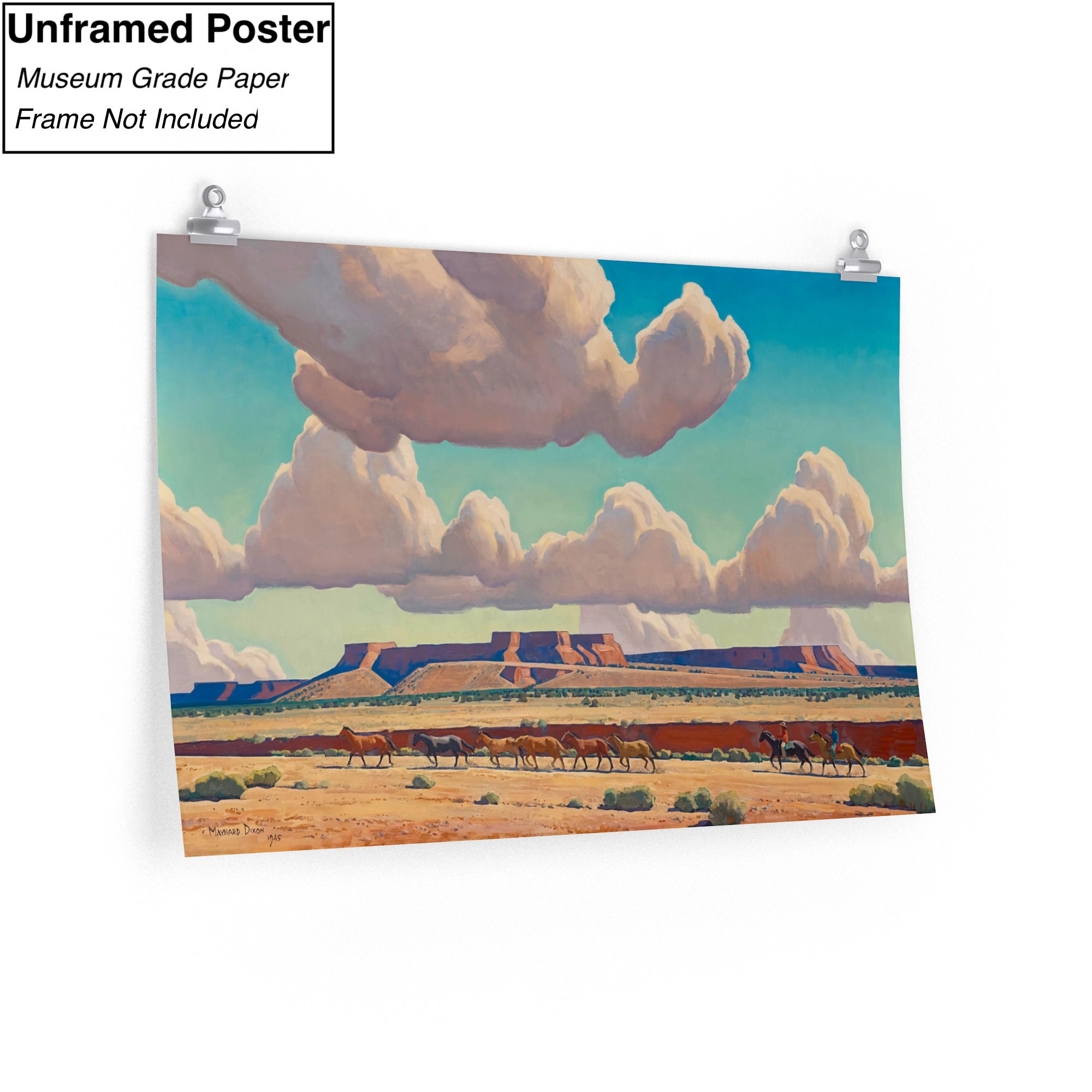 メイナード・ディクソン ナバホの広大な土地 キャンバス/ポスター