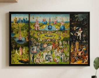 The Garden of Earthly Delights Canvas Wall Art Reproduction, Hieronymus Bosch Print, Religious Poster
