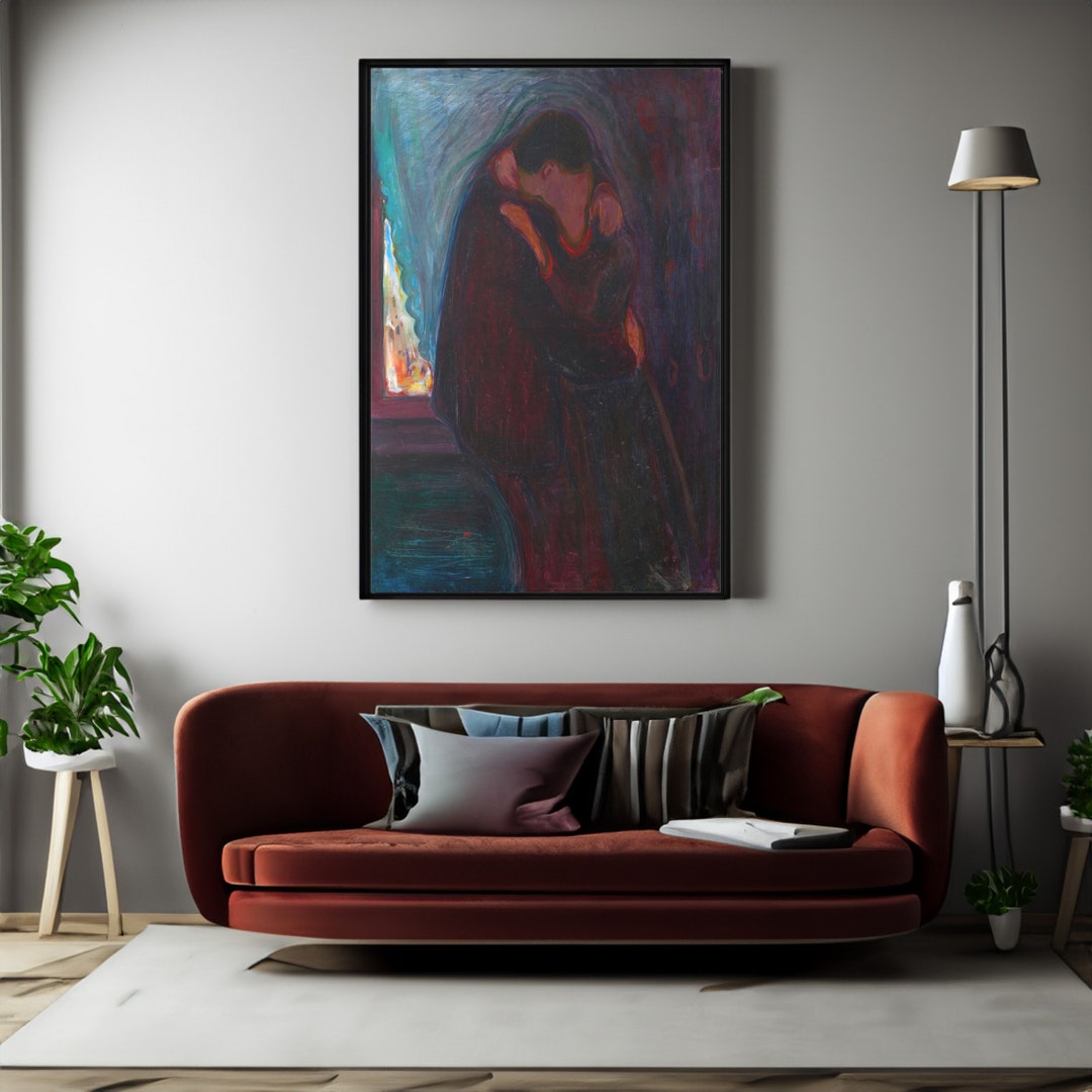 The Kiss Illustration Canvas/poster Wall Art, Famous Painting, Fine Art ...
