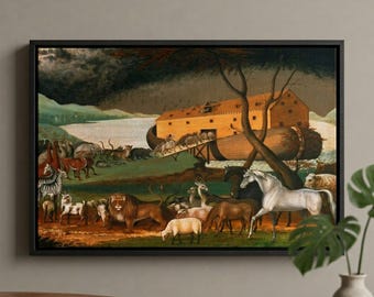 Noah and the Ark by Edward Hicks Canvas/poster Wall Art