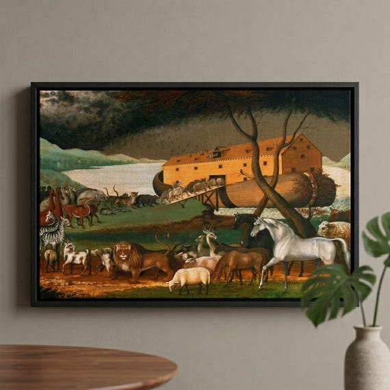Noah and the Ark by Edward Hicks Canvas/poster Wall Art