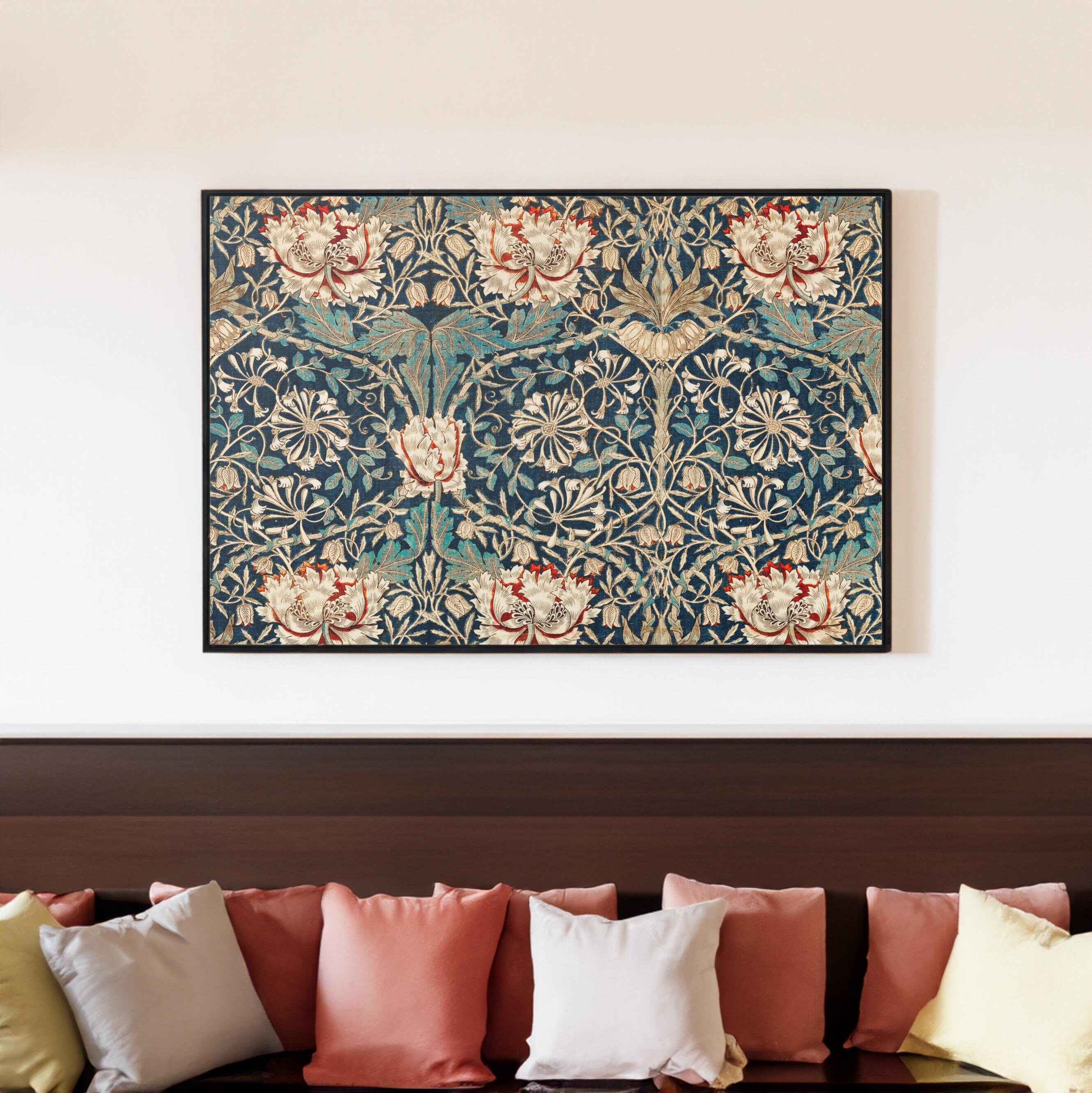 William Morris Poster/Canvas Art Reproduction, Honeysuckle Pattern, Art Nouveau Print, Floral Wall Art