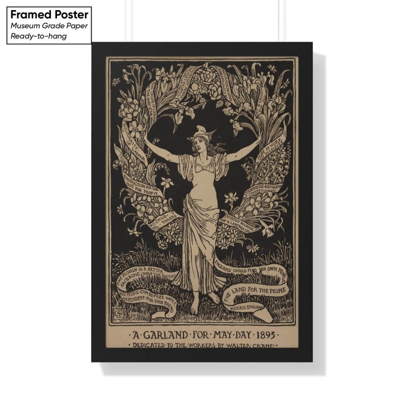 Walter Crane A Garland for May Day Framed Poster