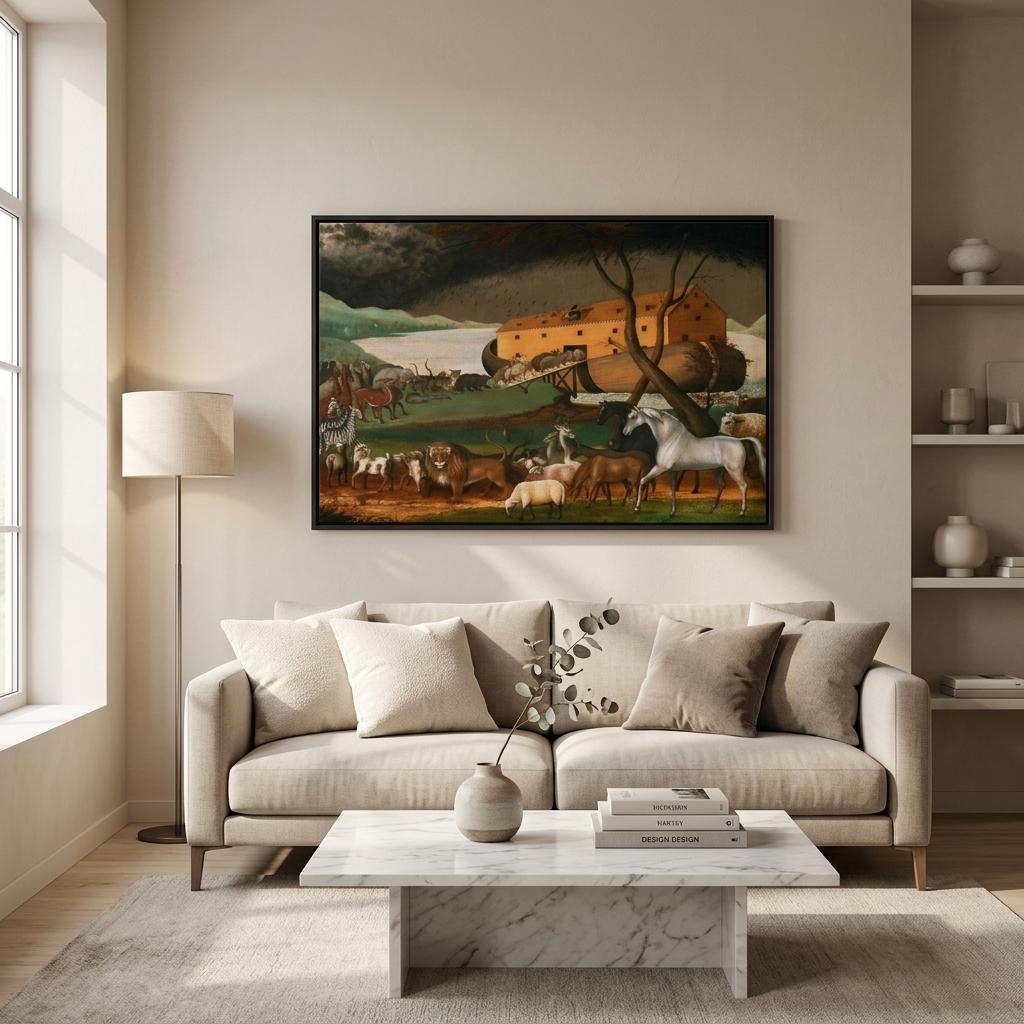Noah and the Ark by Edward Hicks Canvas/poster Wall Art