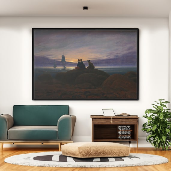 カスパー・ダーヴィト・フリードリヒ「月の出の海景」ロマン主義アート