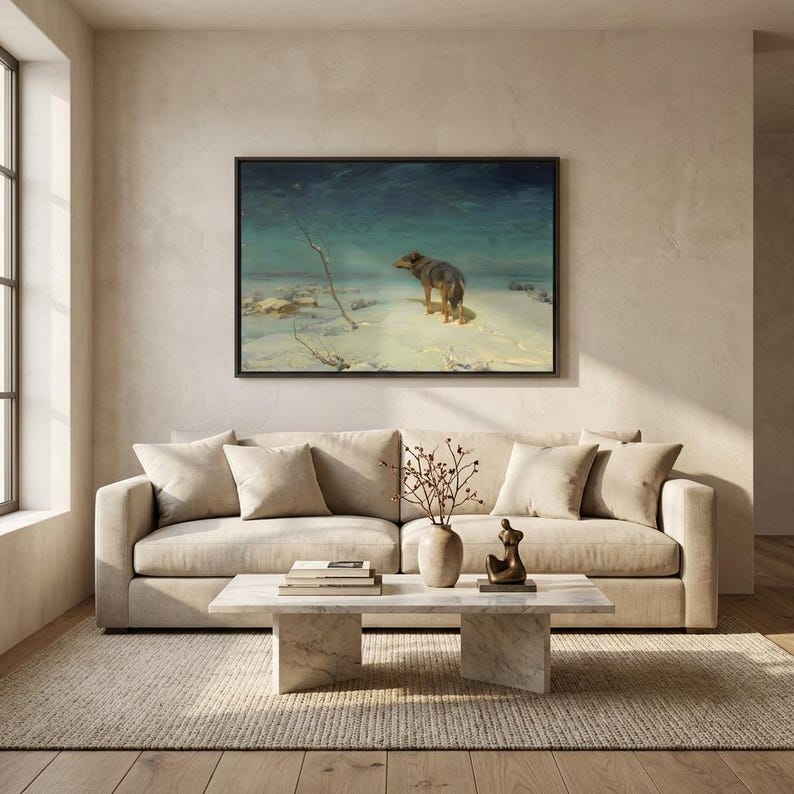Lone Wolf by Alfred Wierusz Kowalski Painting Print