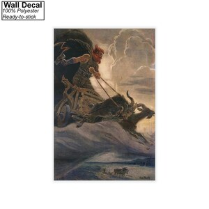 Donar Thor by Max Friedrich Koch Canvas Wall Art, Mythology Art Poster Print Wall Decal