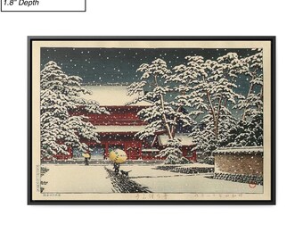 川瀬巴水 増上寺雪景色版画 新版画 - Etsy 日本