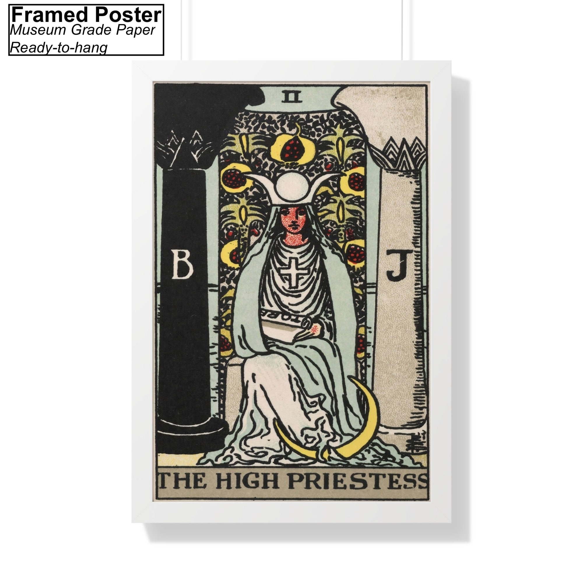 女教皇タロットカード キャンバス ウォールアート 複製、タロット