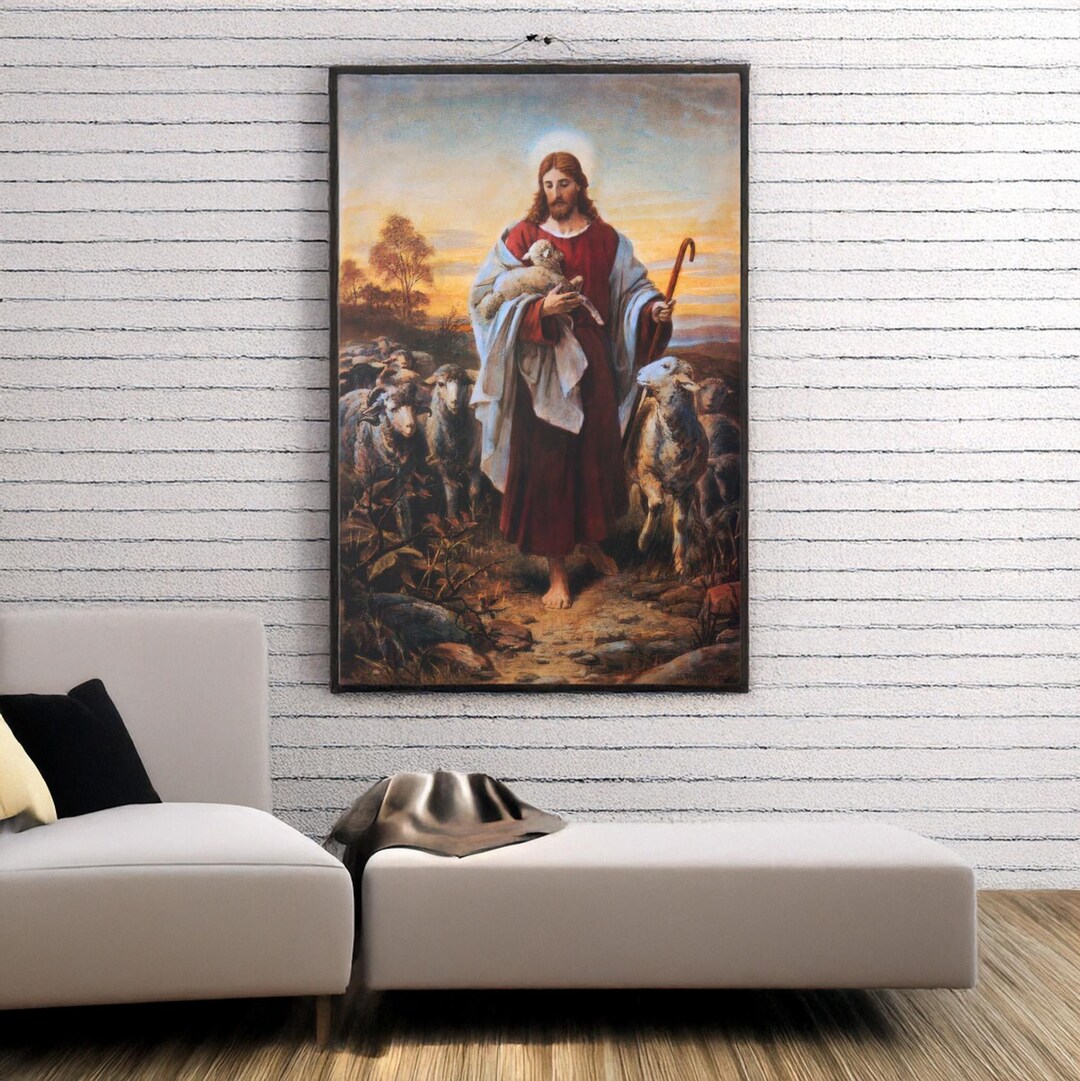 Good Shepherd Canvas Print: Bernhard Plockhorst Jesus and Lamb Art