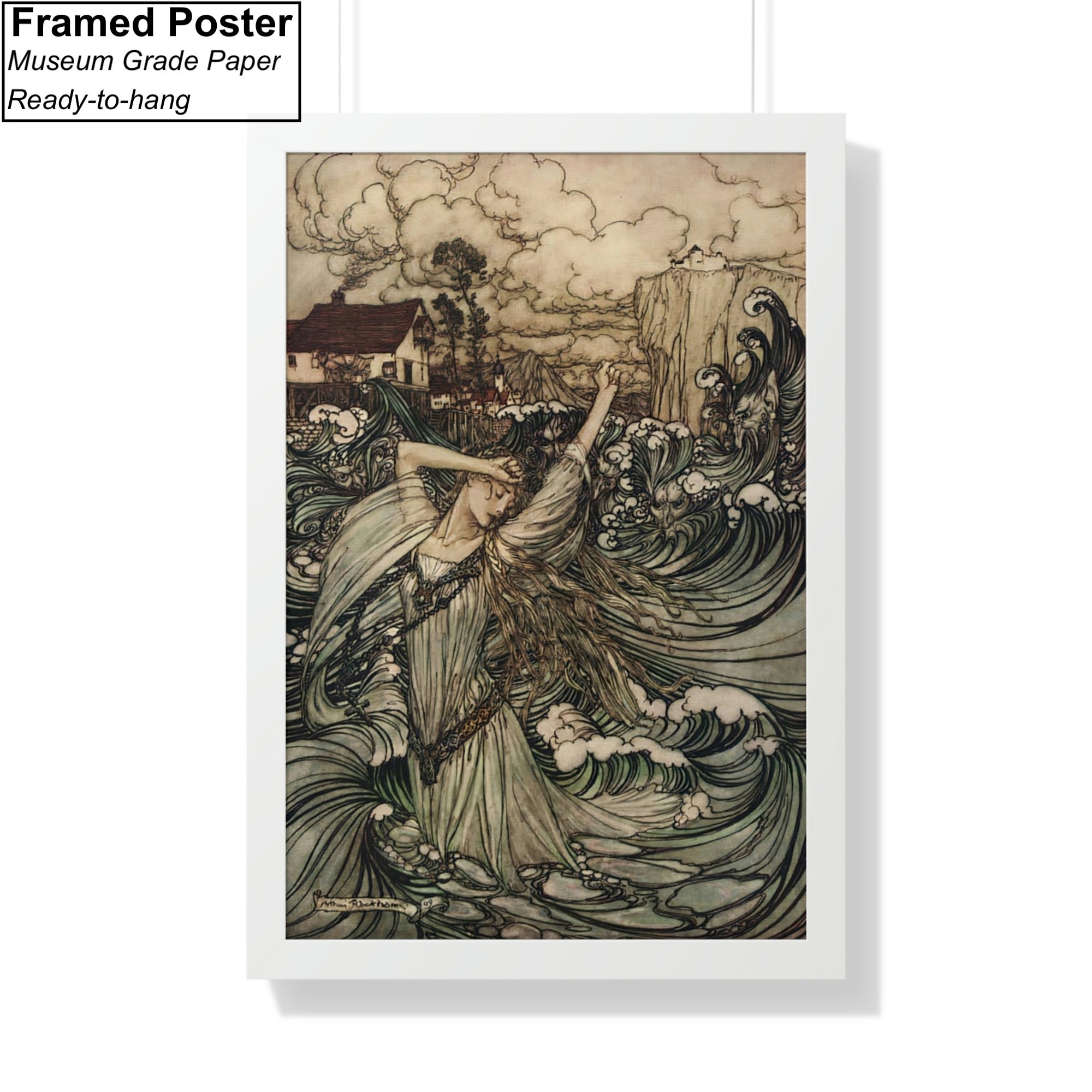 アーサー・ラッカム ウンディーネ (1909) キャンバス ウォール アート