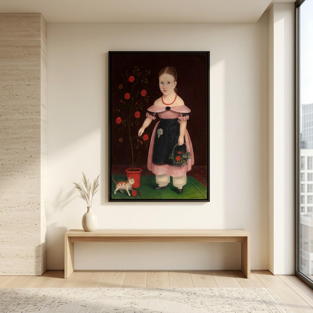 Little Girl in Lavender With Cat by John Bradley Canvas/poster