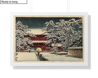 川瀬巴水 増上寺雪景色版画 新版画 - Etsy 日本