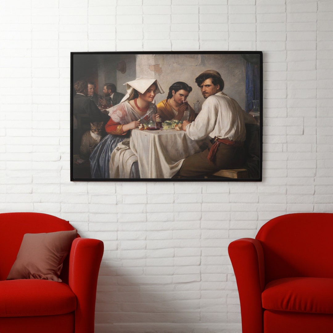 In a Roman Osteria by Carl Bloch Canvas/poster Wall Art Reproduction ...