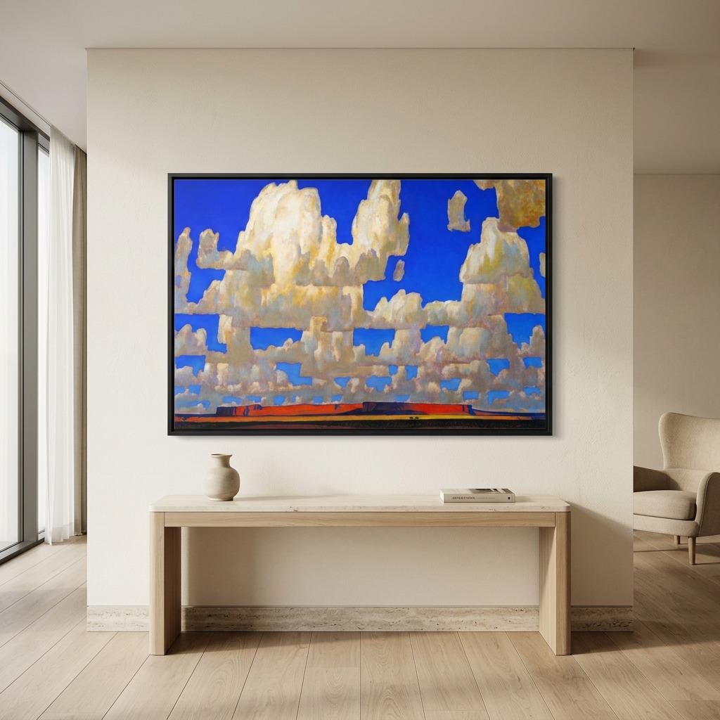 Maynard Dixon Cloud World Art Print: Western Tonalism Canvas