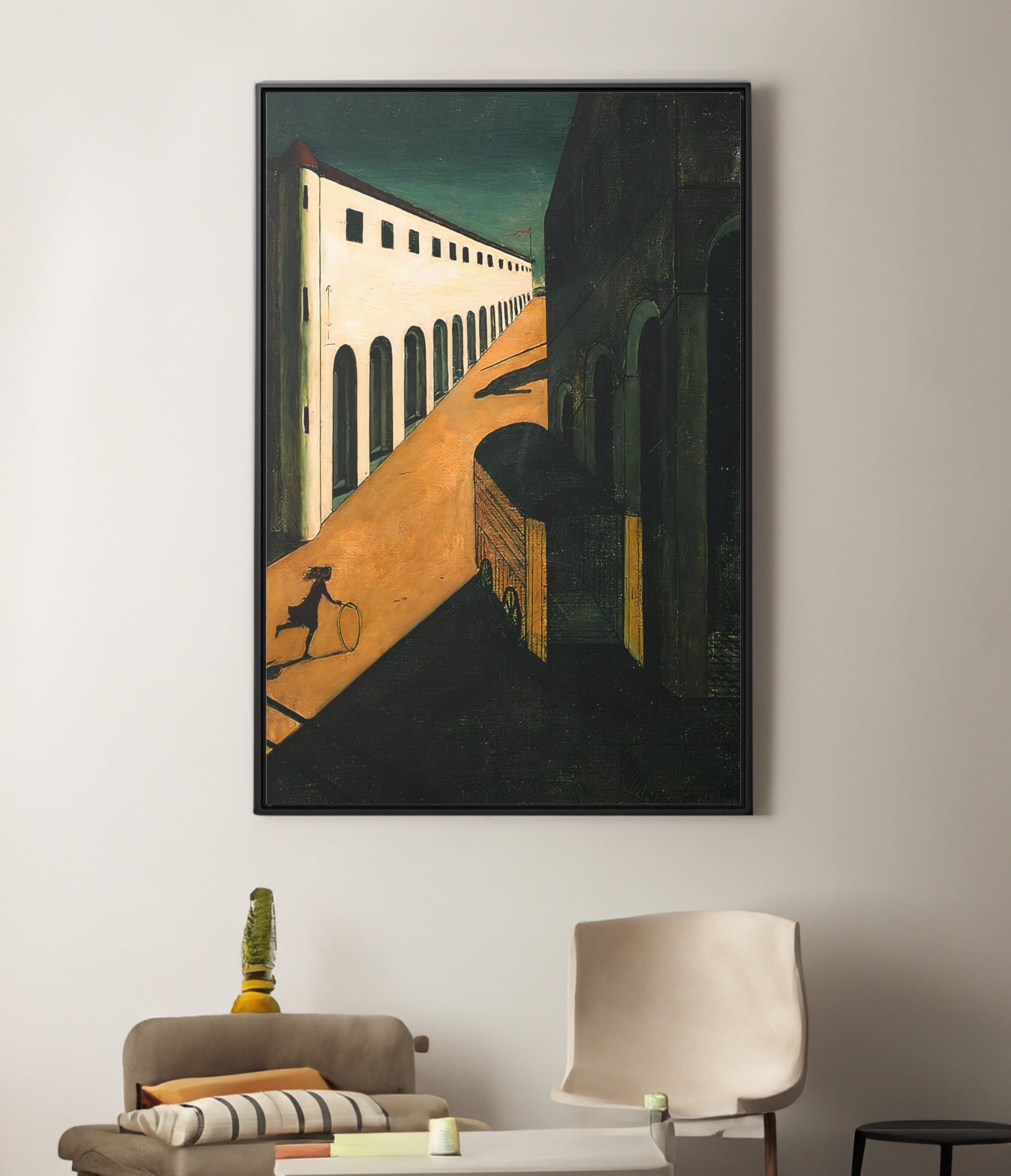 Giorgio de Chirico Mystery and Melancholy of a Street Canvas/Poster Wall Art Reproduction, Metaphysical Painting Print