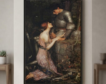 Reproducción en lienzo/póster de la obra "Soldado Lamia" de John William Waterhouse, impresión de pintura prerrafaelita.