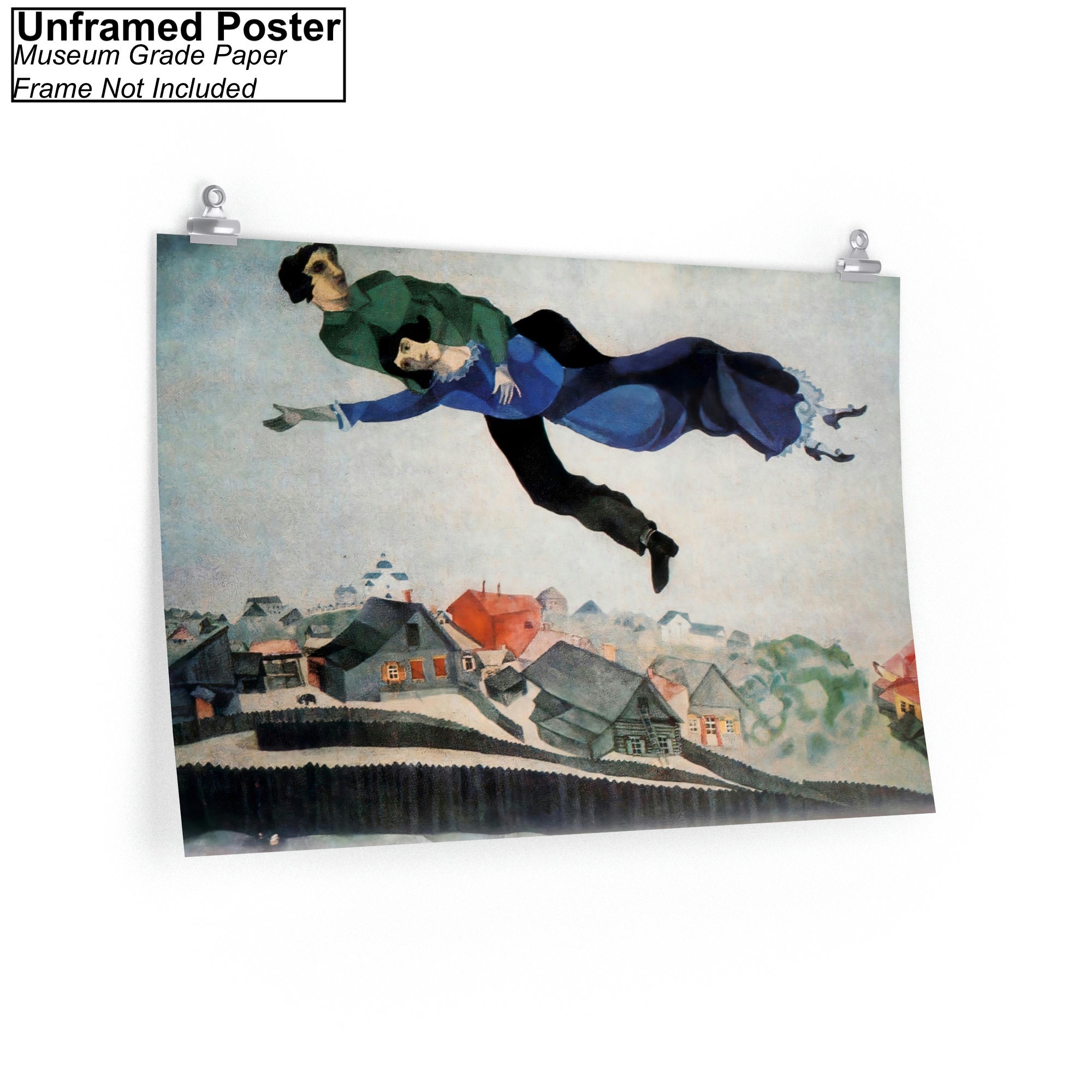 Over the Town by Marc Chagall Canvas/poster Wall Art, Cubism Print