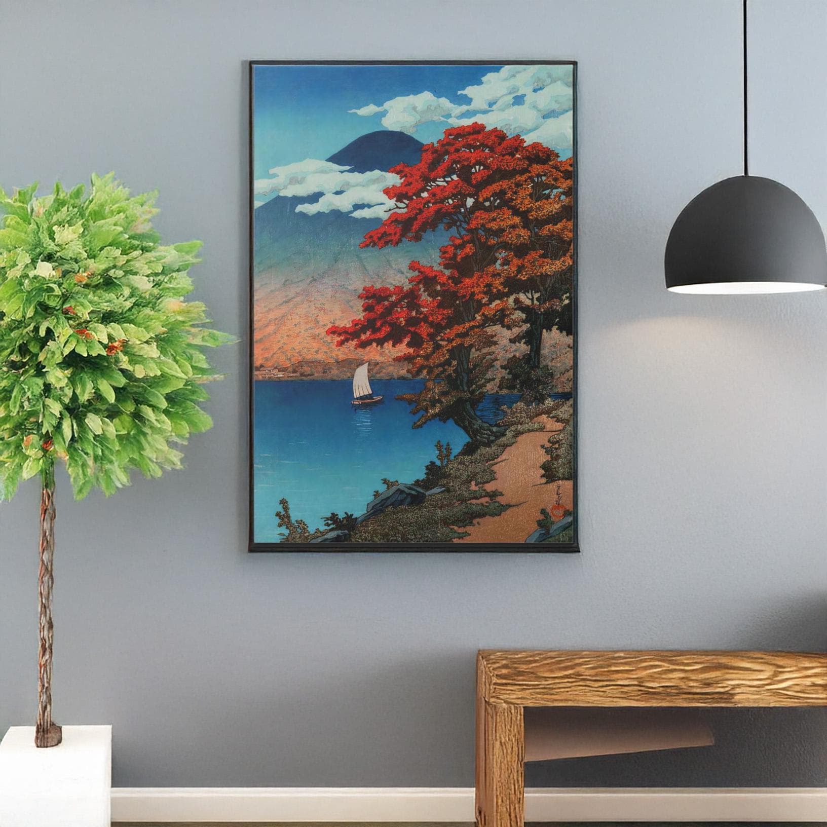 Japanese Art Print, Lake Chuzenji at Nikko by Kawase Hasui