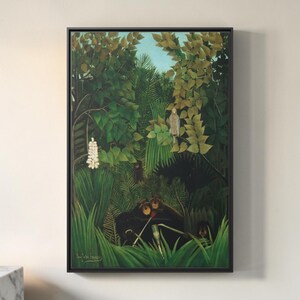 Henri Rousseau: Merry Jester Exotic Forest Art Print