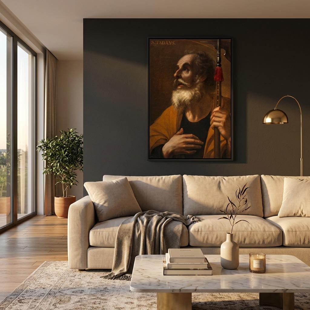 St Jude Print: Canvas, Framed Poster, Oversized Wall Art, Catholic Gifts