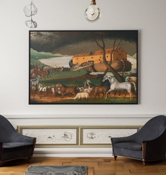 Noah and the Ark by Edward Hicks Canvas/poster Wall Art
