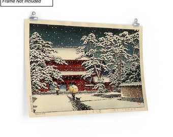 川瀬巴水 増上寺雪景色版画 新版画 - Etsy 日本