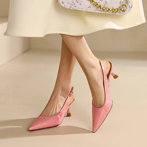 slingback heels gold