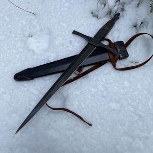 custom short sword with scabbard