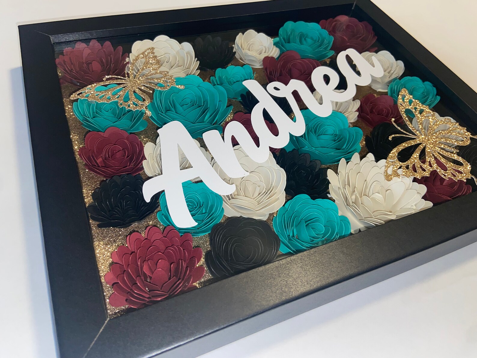 Customized Flower Shadow Box3d Flowerspersonalized Shadow Etsy