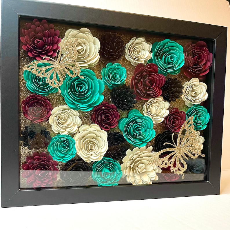 Customized Flower Shadow Box3d Flowerspersonalized Shadow Etsy