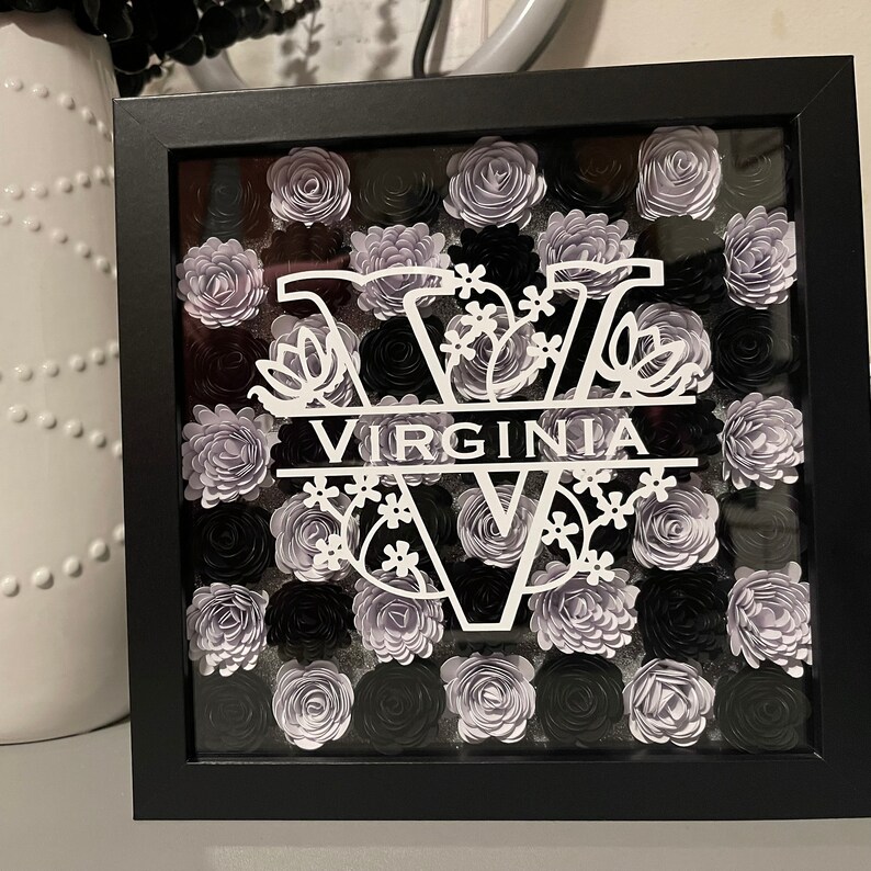 Customized Flower Shadow Box3d Flowerspersonalized Shadow Etsy