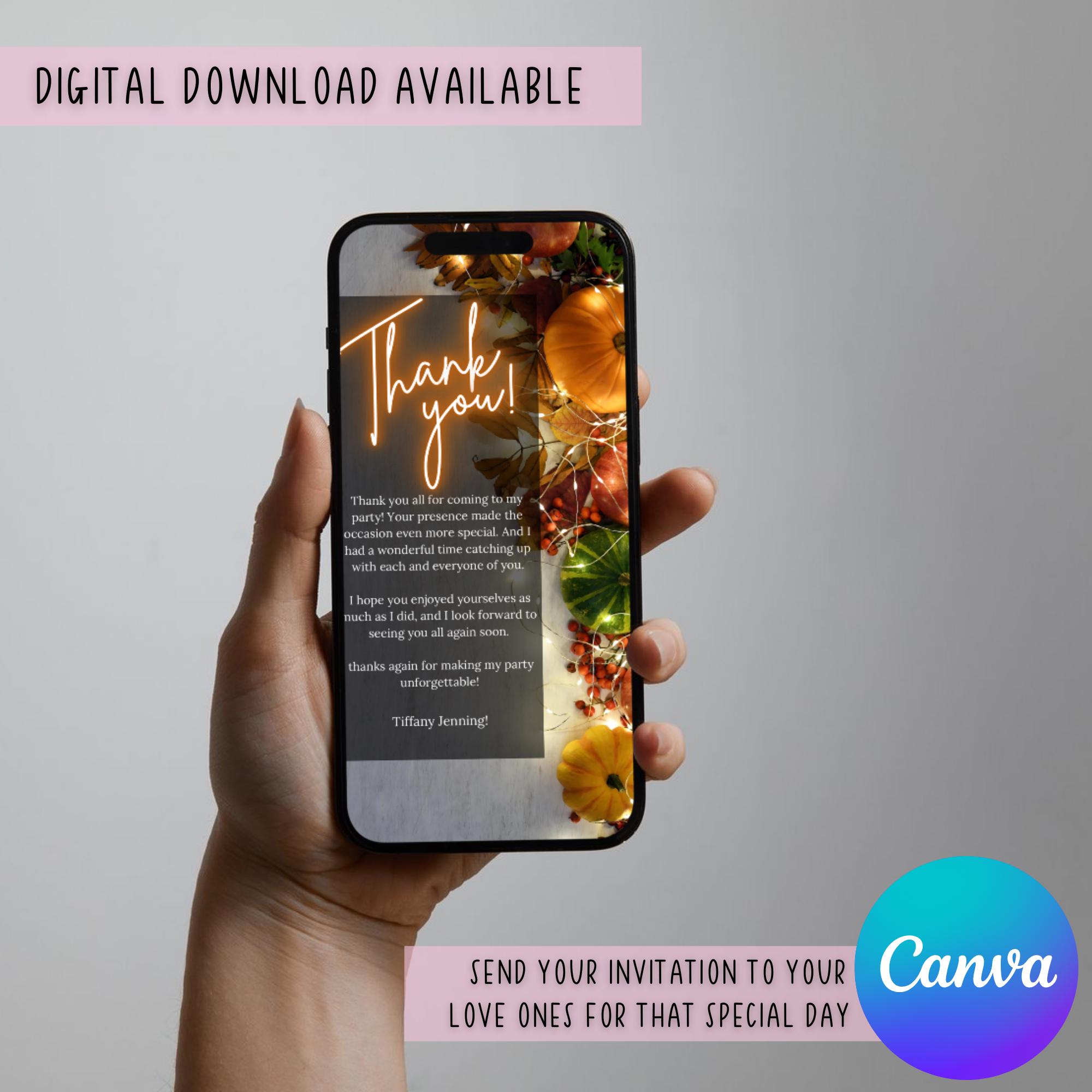 Digital Thank You Text Message Ecard, Electronic Thank You Greeting ...