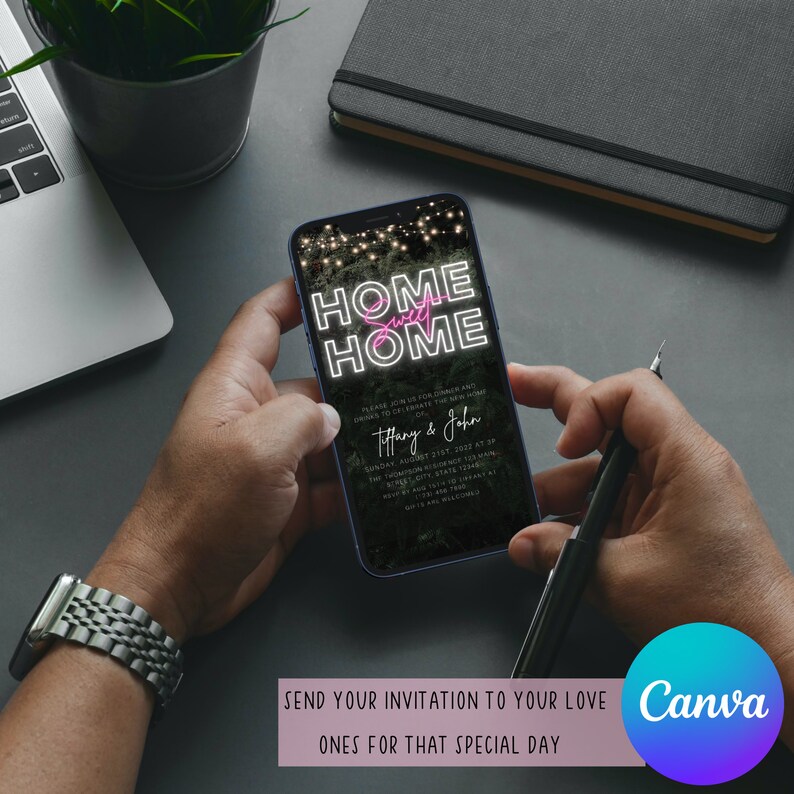 Digital Housewarming Party Invitation Electronic Home Sweet Etsy