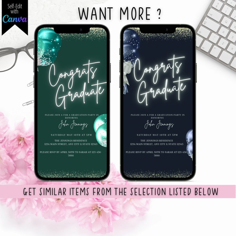 Electronic Graduation Party Invitation Digital Grad Invite Etsy