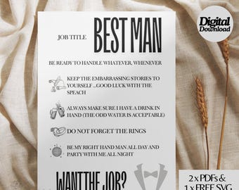 Funny BestMan Proposal Card | Instant Printable PDF Download | Wedding proposal