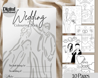 Wedding Colouring Pages for Kids | 10 Printable Activity Sheets | Instant Download | Fun Wedding Activity for Children | Printable Book