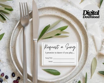 Request a Song card for events | printable instant download | Wedding decor | Wedding favours | DIY Wedding decor | Event Decor