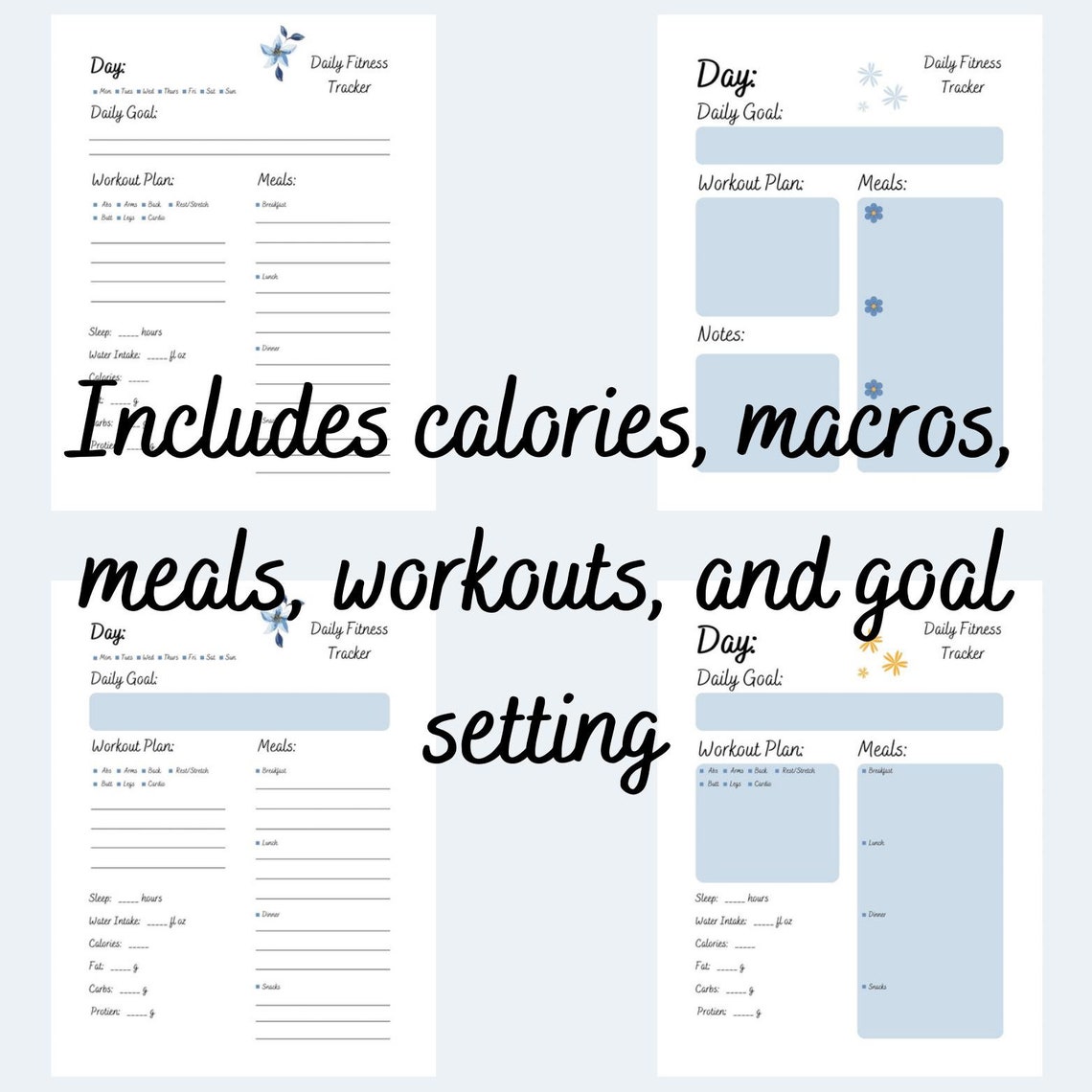 Printable Daily Fitness Tracker - Etsy