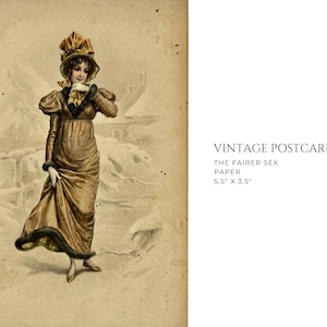 Vintage Collectible Postcard | Young European Lady | Vienna | 5.5" x 3.5"