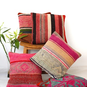 Frazada capa de almofada 45x45 lã de ovelha tecida à mão Cusco Peru étnico colorido sala de estar almofada fronha presente aniversário