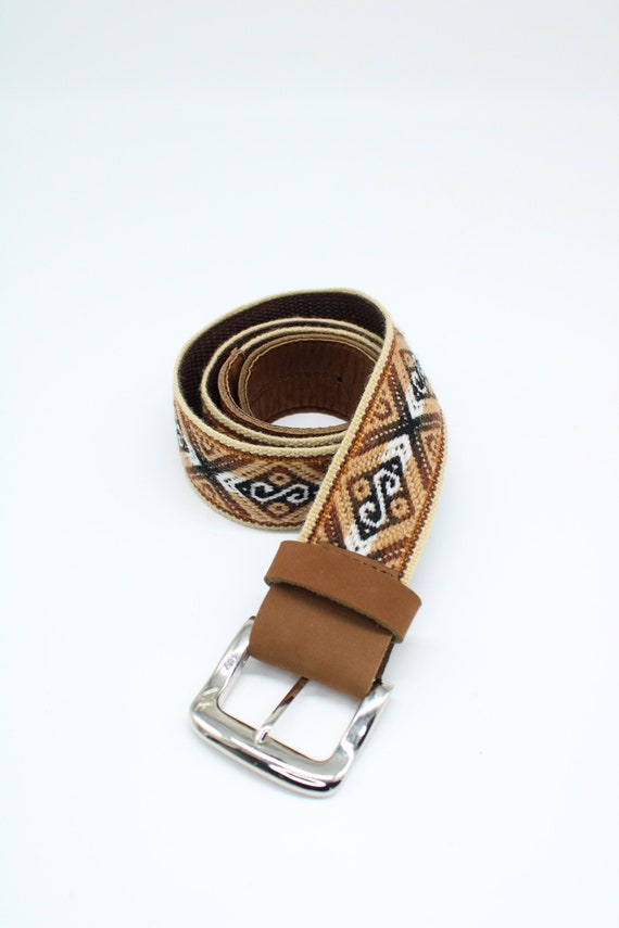 Peruvian Connection Embroidered Brown Waist Belt Peruvian Connection Embroidered Brown Waist Belt main image 2