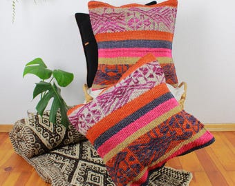 Frazada cushion 45x45 handwoven in Peru living room cushion sheep&#39;s wool cushion cover from Cusco ethnic colorful gift birthday Christmas