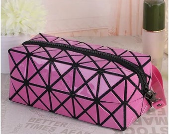 Geometric Design Cosmetic Bag, Versatile Travel Toiletry Bag