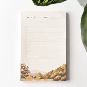 Cottagecore Mountain Notepad | To Do List | 4x6 inch Notepad | 50 Pages