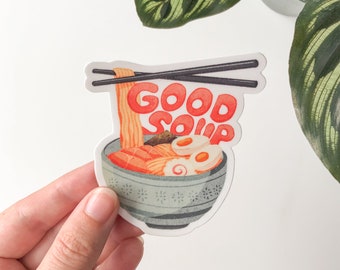 Ramen Noodles Soup Sticker | 3"x3" Die Cut Vinyl Sticker | Waterproof | cute Ramen Sticker